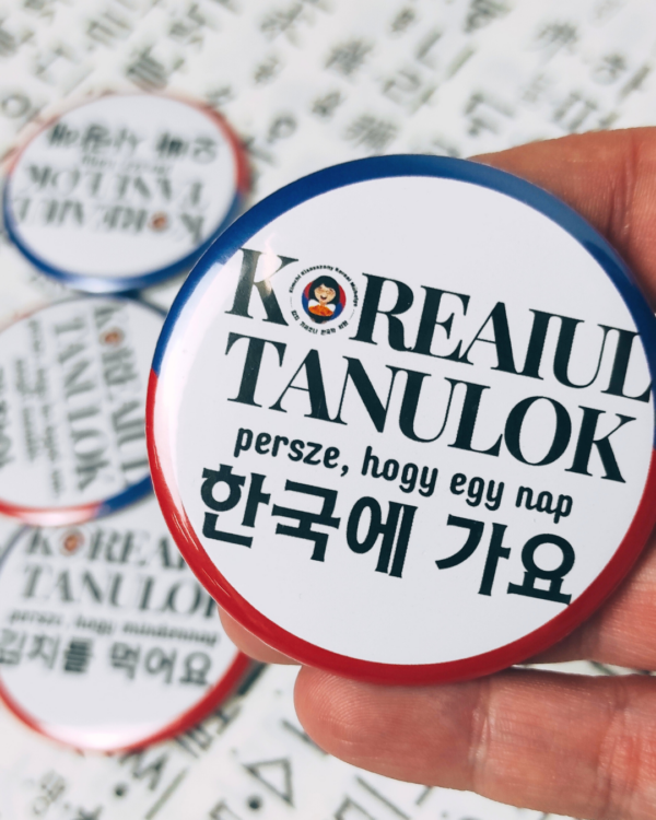 [kitűző] Koreaiul tanulok, persze, hogy egy nap 한국에 가요.